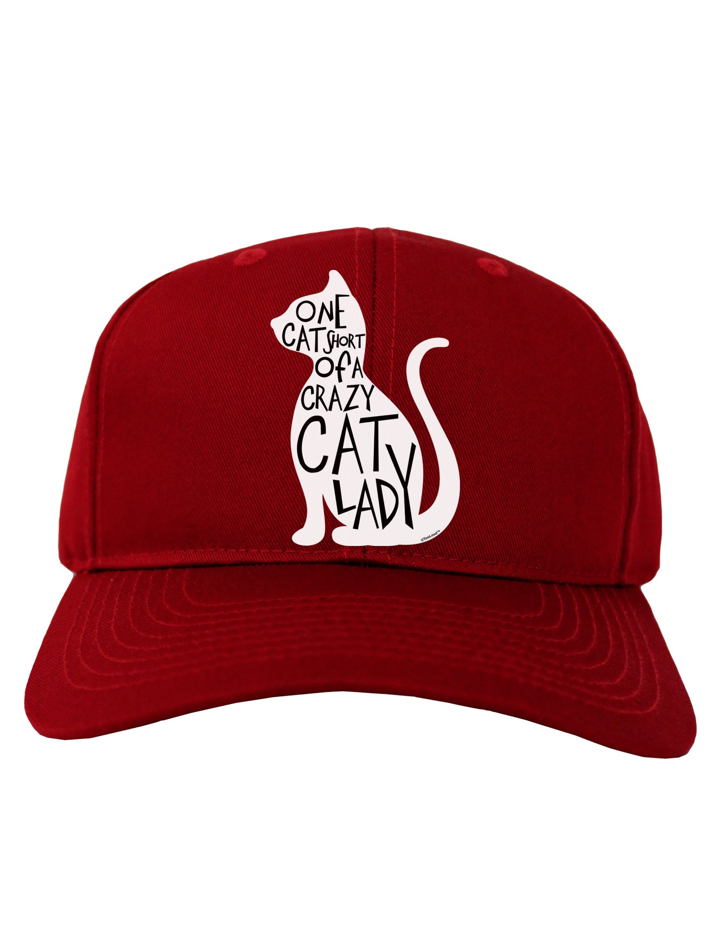 One Cat Short Of A Crazy Cat Lady Adult Dark Baseball Cap Hat-Baseball Cap-TooLoud-Red-One Size-Davson Sales