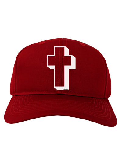 Simple Cross Design Black Adult Dark Baseball Cap Hat by TooLoud-Baseball Cap-TooLoud-Red-One Size-Davson Sales