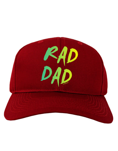 Rad Dad Design - 80s Neon Adult Dark Baseball Cap Hat-Baseball Cap-TooLoud-Red-One Size-Davson Sales