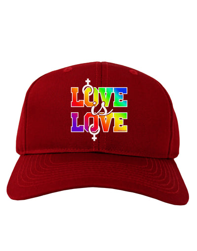 Love Is Love Lesbian Pride Adult Dark Baseball Cap Hat-Baseball Cap-TooLoud-Red-One Size-Davson Sales