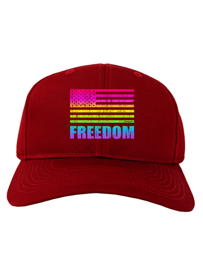 American Pride - Rainbow Flag - Freedom Adult Dark Baseball Cap Hat-Baseball Cap-TooLoud-Red-One Size-Davson Sales