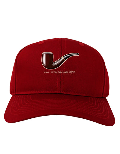 Ceci n'est pas une pipe Adult Dark Baseball Cap Hat-Baseball Cap-TooLoud-Red-One Size-Davson Sales