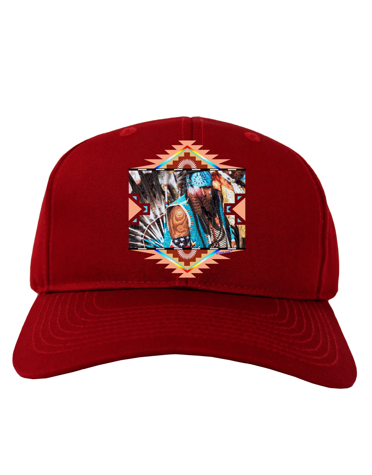 Native American Dancer 2 Adult Dark Baseball Cap Hat-Baseball Cap-TooLoud-Red-One Size-Davson Sales