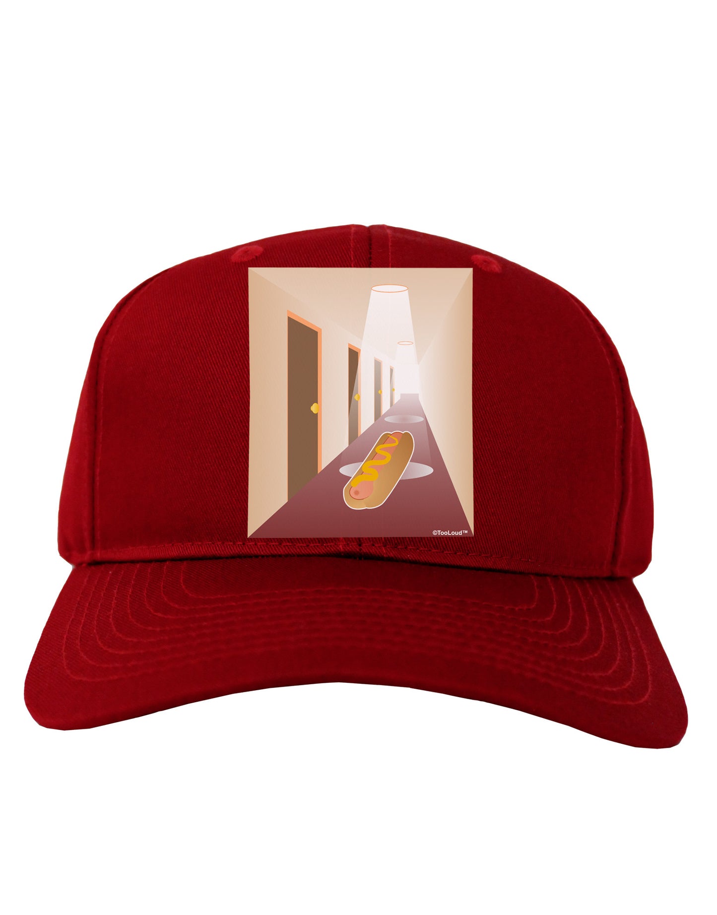 Hotdog in a Hallway Adult Dark Baseball Cap Hat-Baseball Cap-TooLoud-Red-One Size-Davson Sales