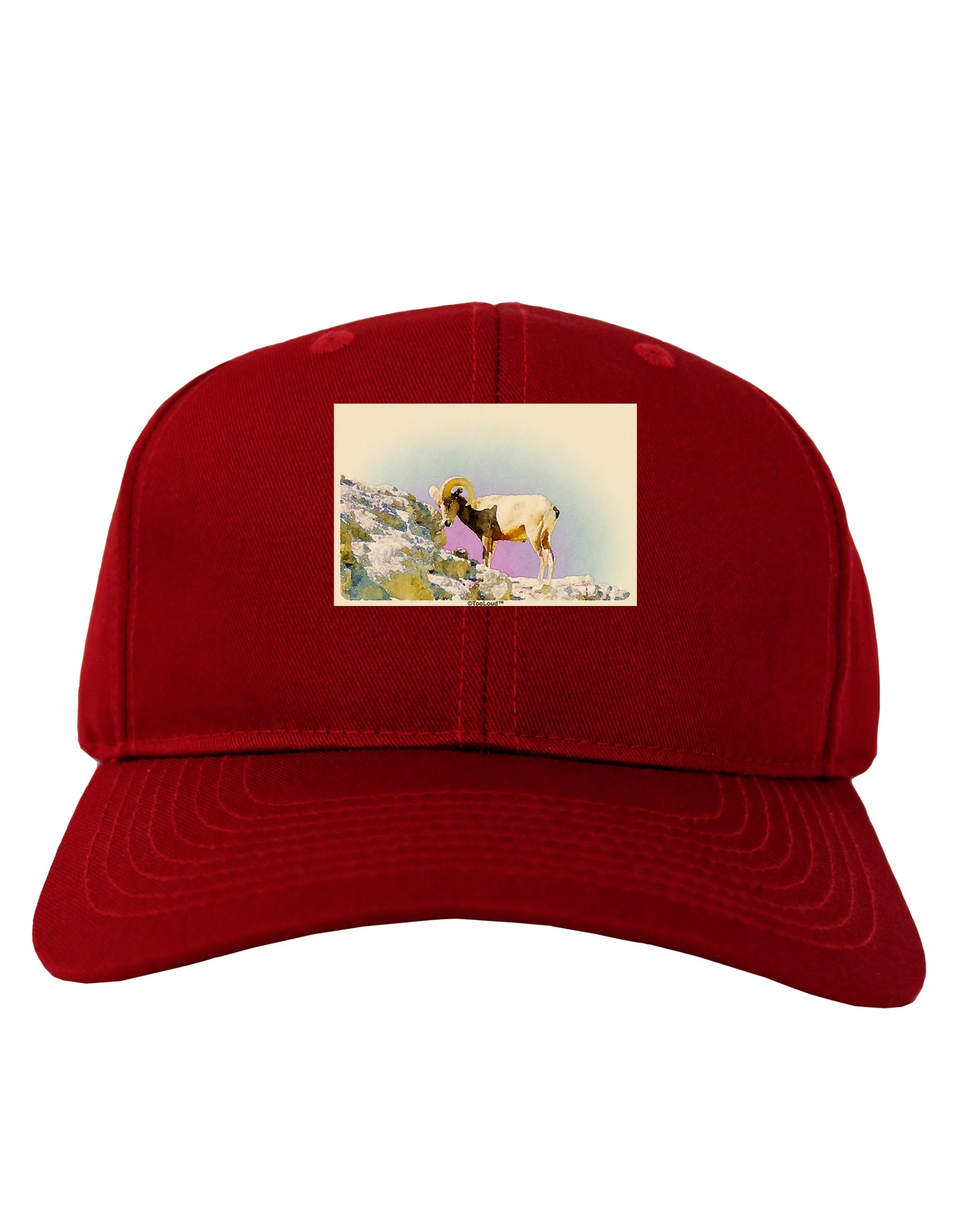 Bighorn Ram Watercolor Adult Dark Baseball Cap Hat-Baseball Cap-TooLoud-Red-One Size-Davson Sales