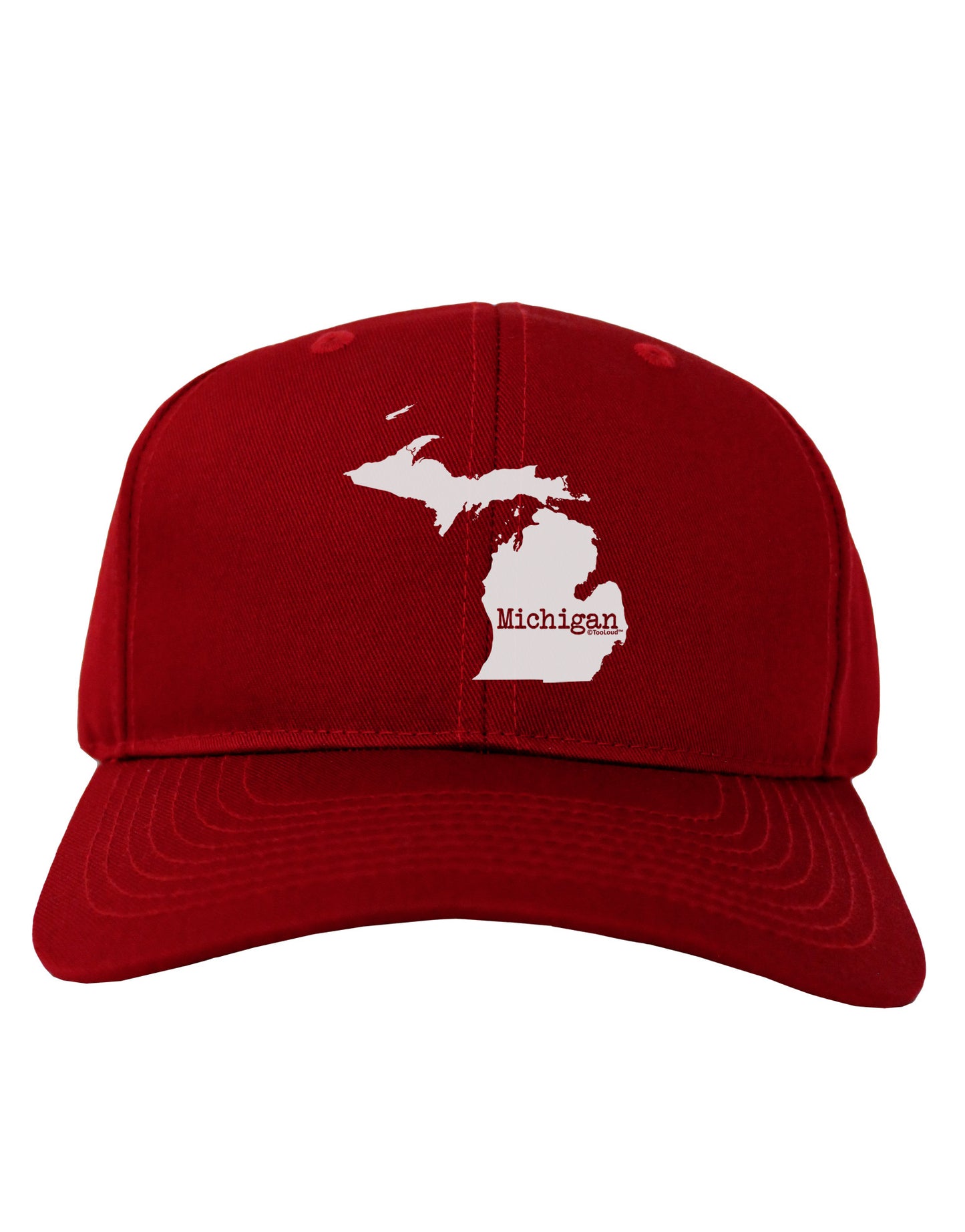 Michigan - United States Shape Adult Dark Baseball Cap Hat-Baseball Cap-TooLoud-Red-One Size-Davson Sales