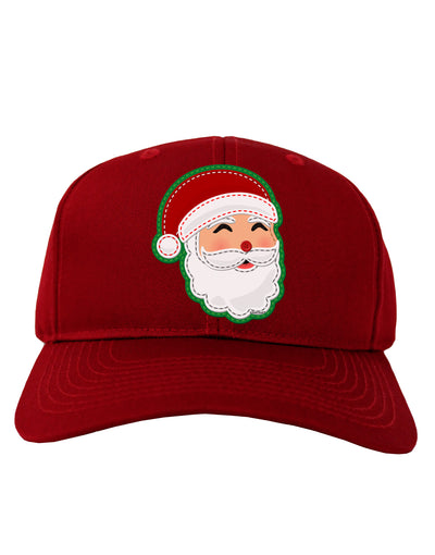 Cute Santa Claus Face Faux Applique Adult Dark Baseball Cap Hat-Baseball Cap-TooLoud-Red-One Size-Davson Sales