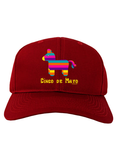 Colorful Pinata Design - Cinco de Mayo Adult Dark Baseball Cap Hat by TooLoud-Baseball Cap-TooLoud-Red-One Size-Davson Sales