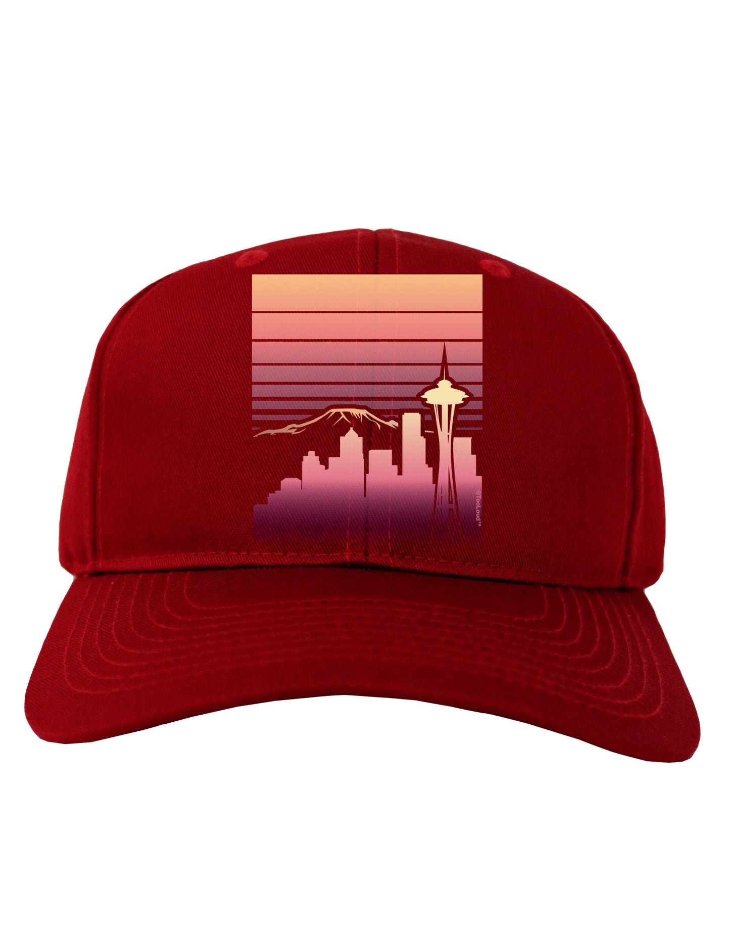 Seattle Skyline Sunrise Adult Dark Baseball Cap Hat-Baseball Cap-TooLoud-Red-One Size-Davson Sales