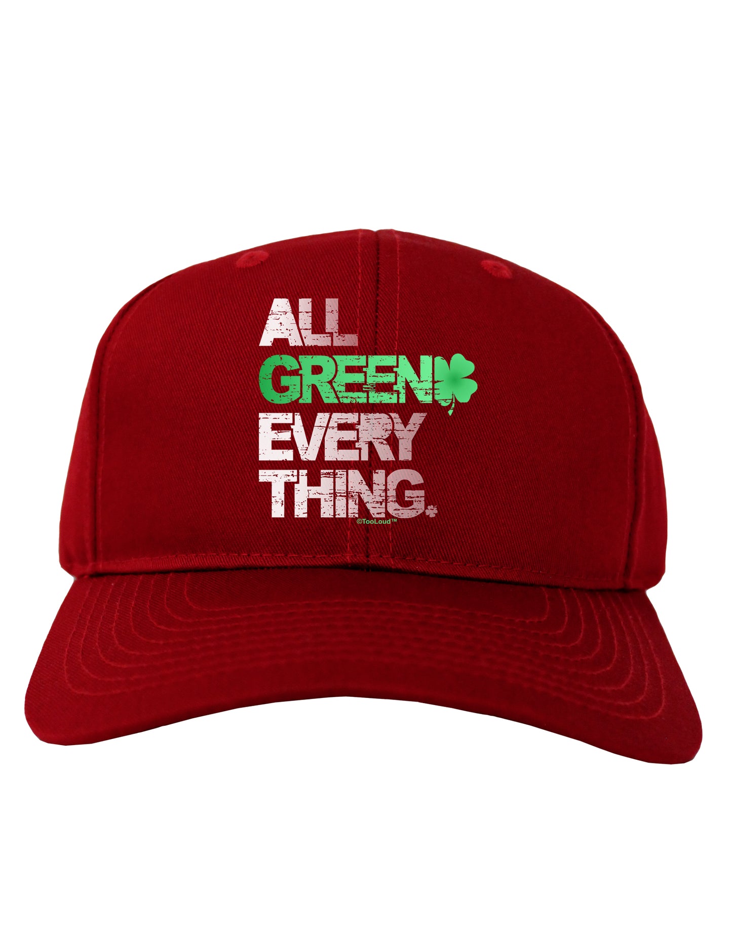 All Green Everything Distressed Adult Dark Baseball Cap Hat-Baseball Cap-TooLoud-Red-One Size-Davson Sales