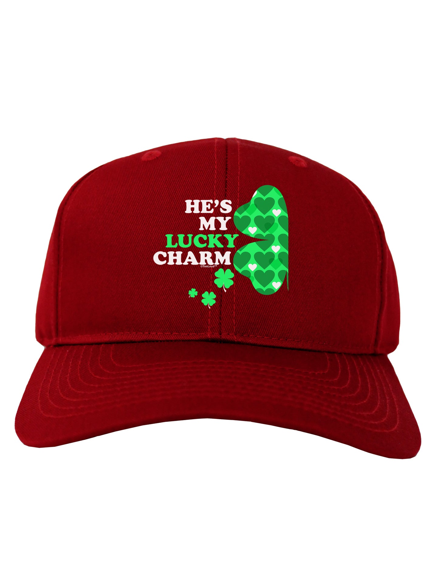He's My Lucky Charm - Left Adult Dark Baseball Cap Hat-Baseball Cap-TooLoud-Red-One Size-Davson Sales
