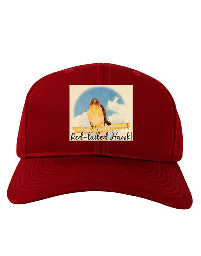 Red-tailed Hawk Text Adult Dark Baseball Cap Hat-Baseball Cap-TooLoud-Red-One Size-Davson Sales