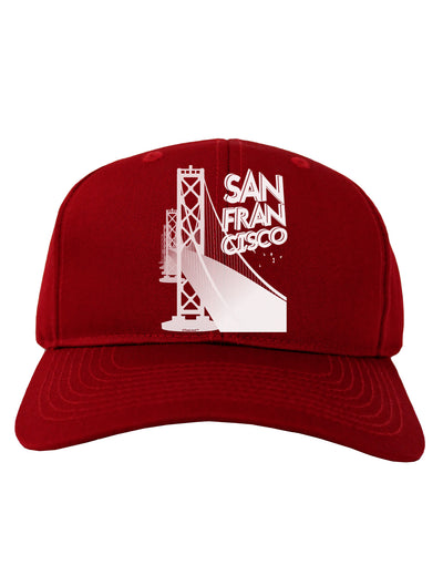 San Francisco Text Bay Bridge Adult Dark Baseball Cap Hat-Baseball Cap-TooLoud-Red-One Size-Davson Sales