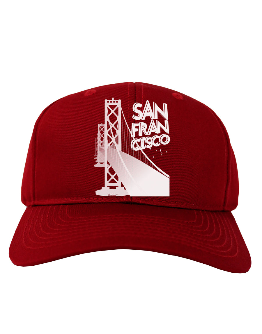 San Francisco Text Bay Bridge Adult Dark Baseball Cap Hat-Baseball Cap-TooLoud-Black-One Size-Davson Sales