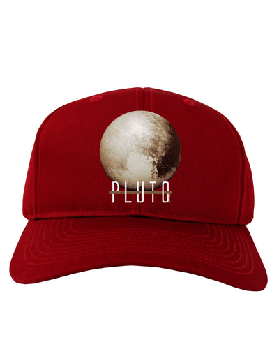 Planet Pluto Text Dark Adult Dark Baseball Cap Hat-Baseball Cap-TooLoud-Red-One Size-Davson Sales