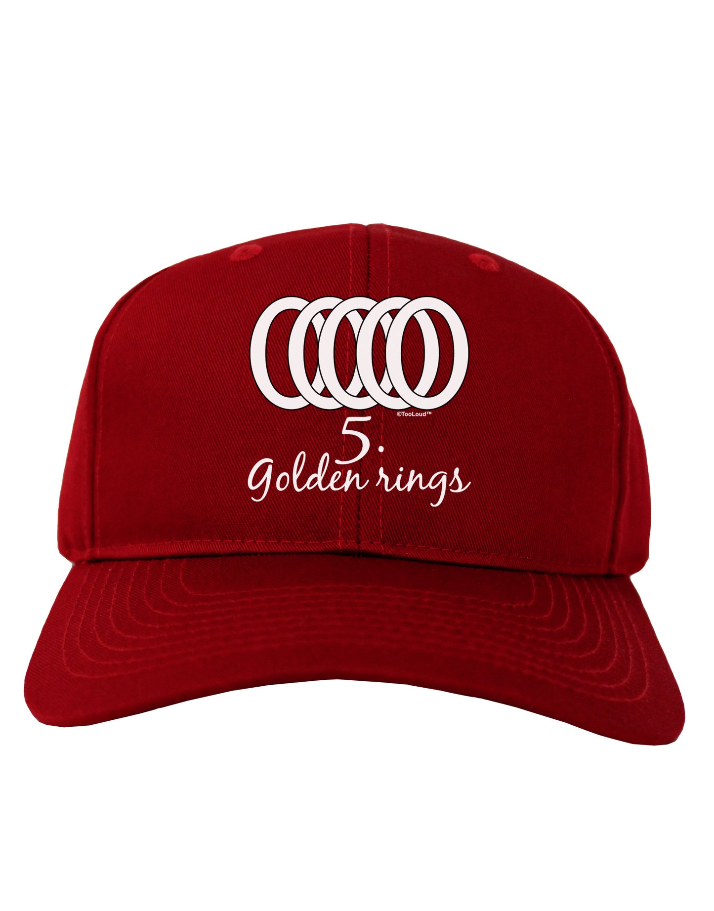 Five Golden Rings Text Adult Dark Baseball Cap Hat-Baseball Cap-TooLoud-Red-One Size-Davson Sales