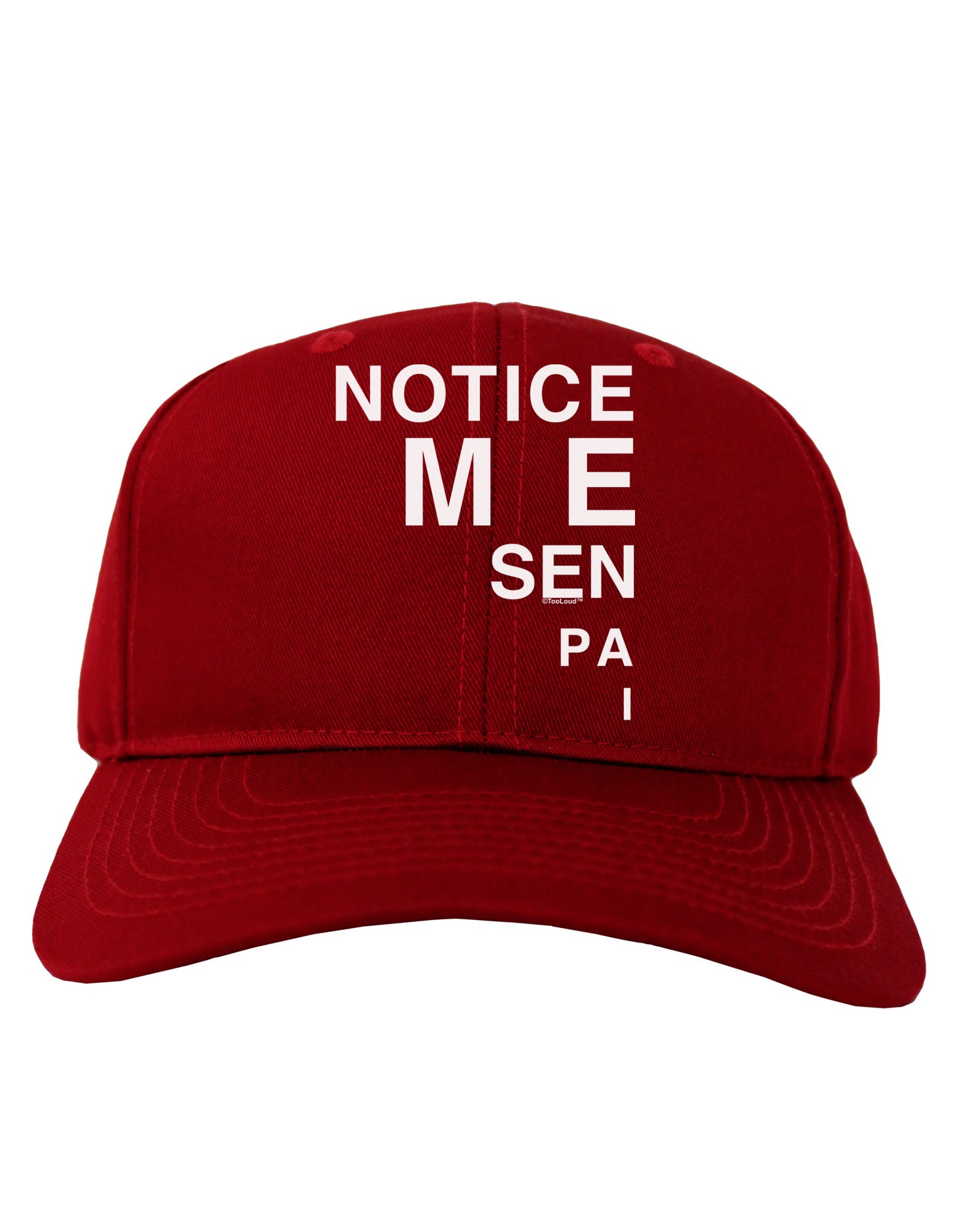 Notice Me Senpai Triangle Text Adult Dark Baseball Cap Hat-Baseball Cap-TooLoud-Red-One Size-Davson Sales