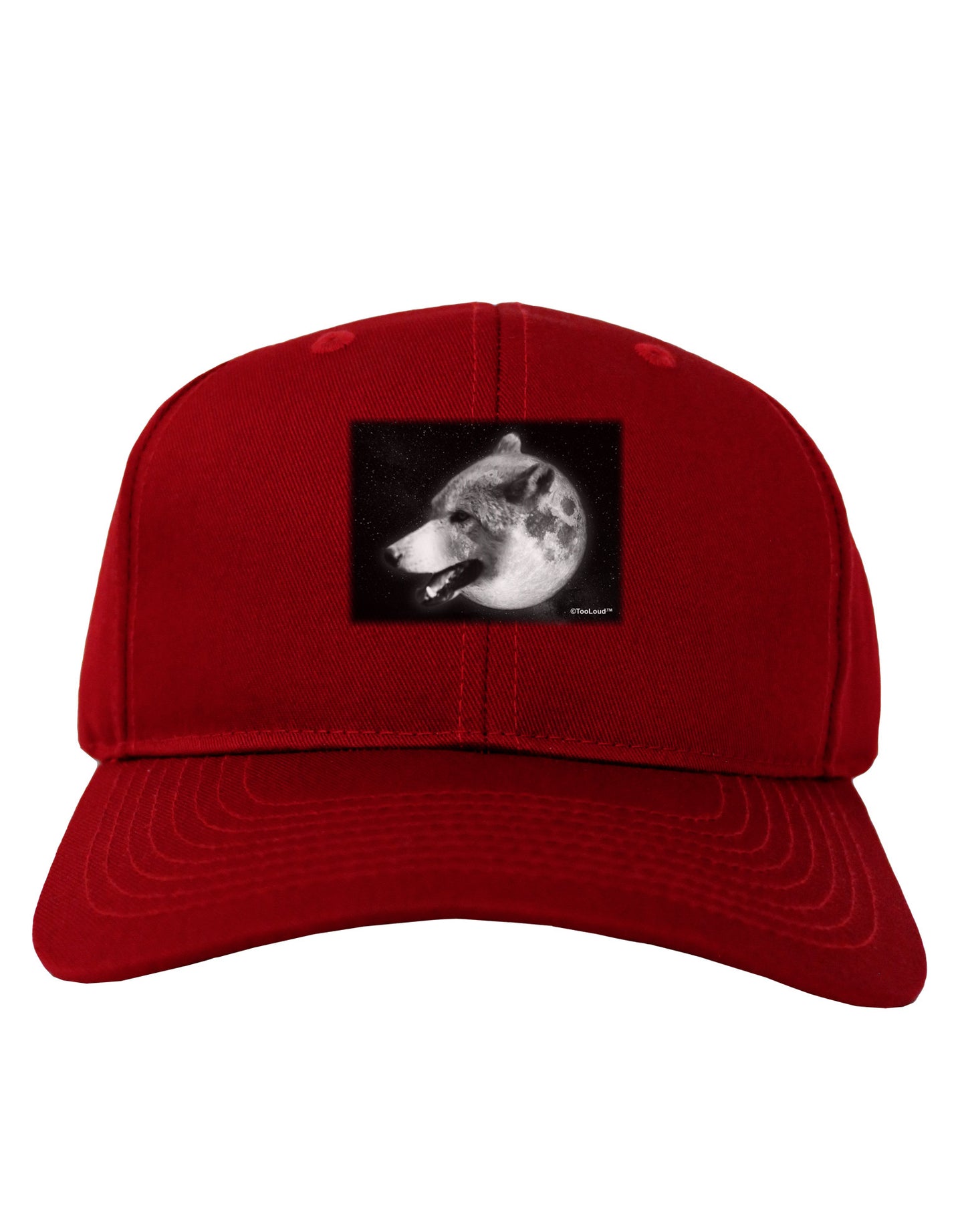 TooLoud White Wolf Moon Adult Dark Baseball Cap Hat-Baseball Cap-TooLoud-Red-One Size-Davson Sales