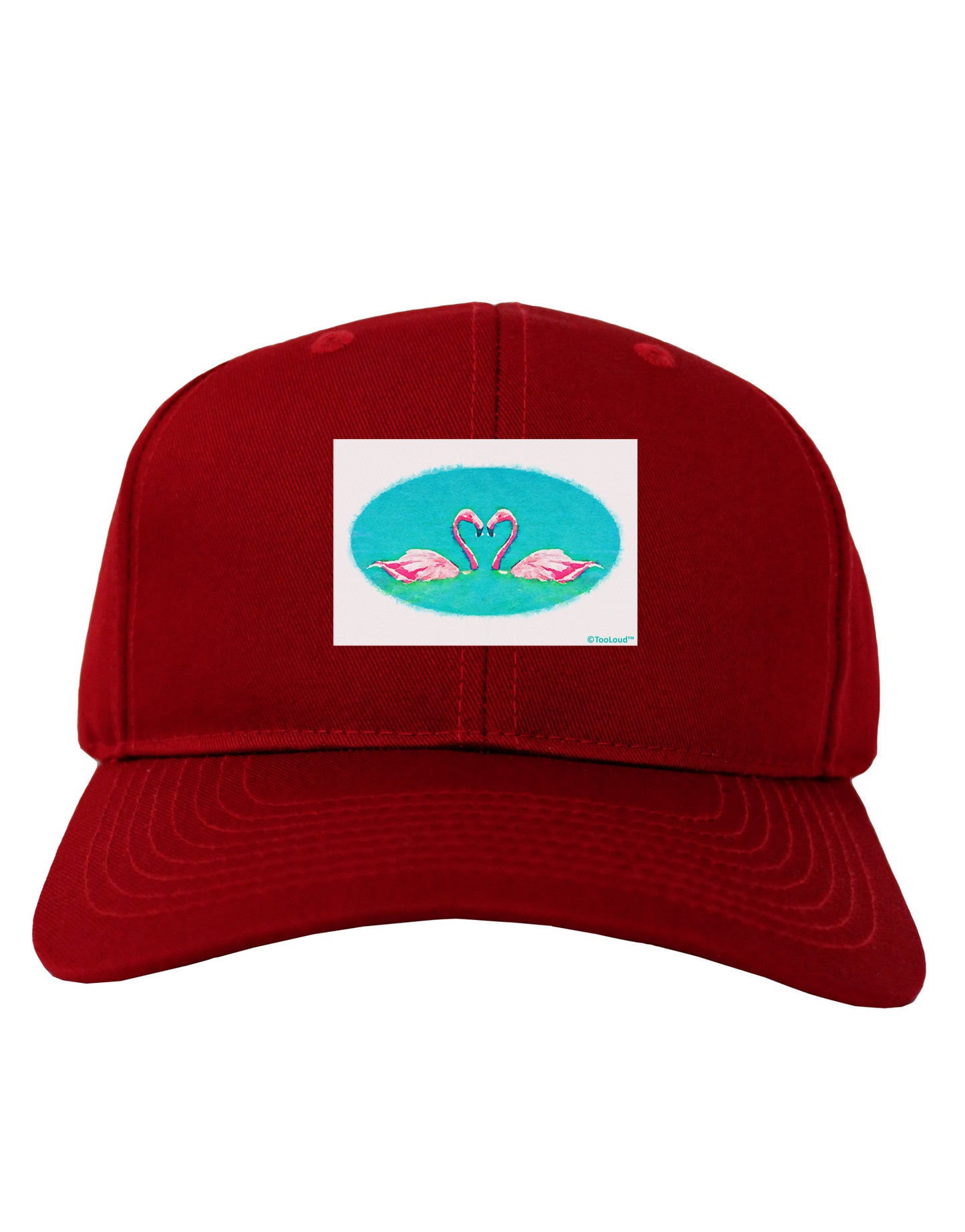 Love Birds - Flamingos Watercolor Adult Dark Baseball Cap Hat-Baseball Cap-TooLoud-Red-One Size-Davson Sales