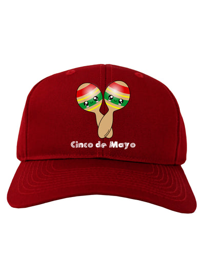 Cute Maracas Design - Cinco de Mayo Adult Dark Baseball Cap Hat by TooLoud-Baseball Cap-TooLoud-Red-One Size-Davson Sales