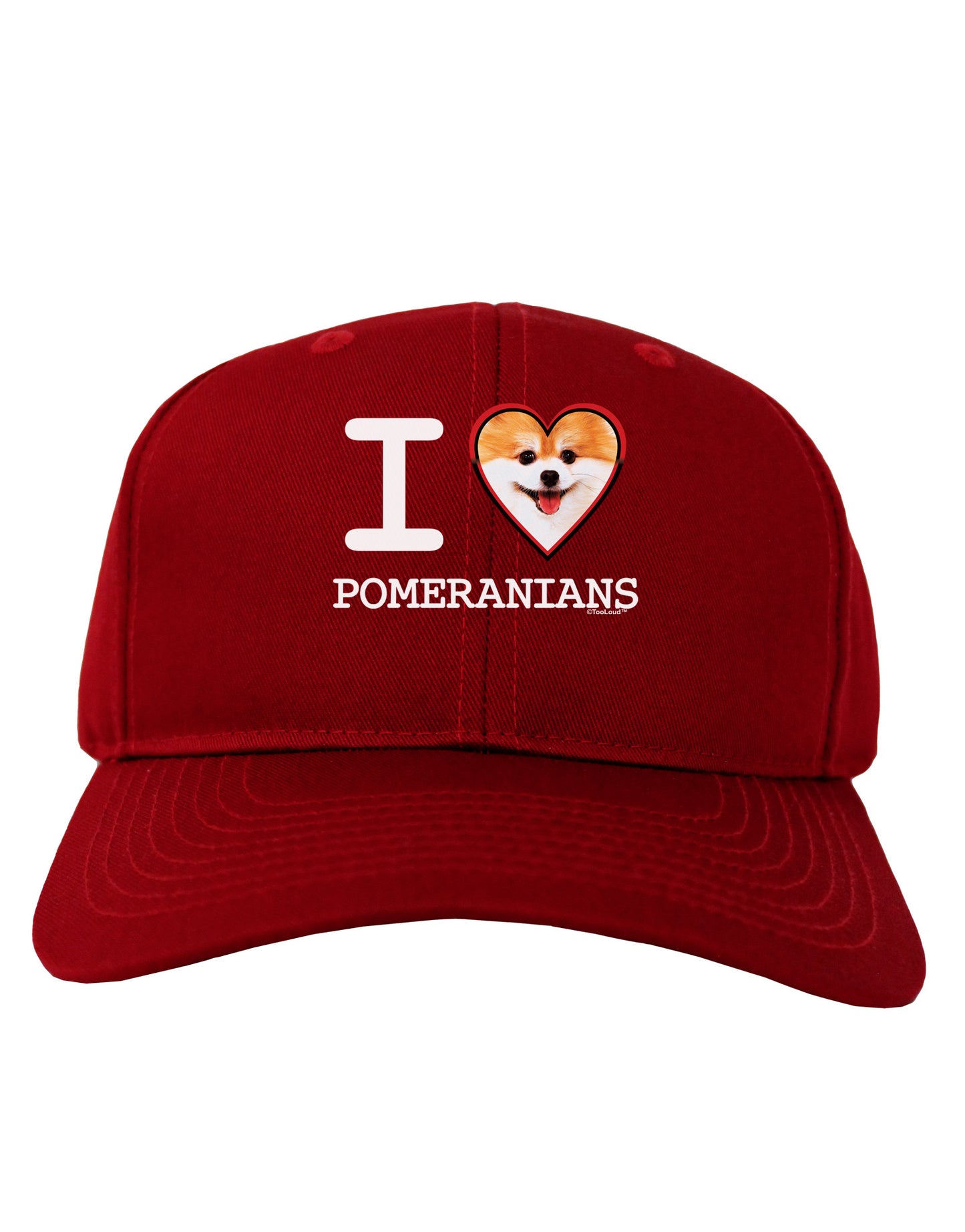 I Love Heart Pomeranians Adult Dark Baseball Cap Hat-Baseball Cap-TooLoud-Red-One Size-Davson Sales
