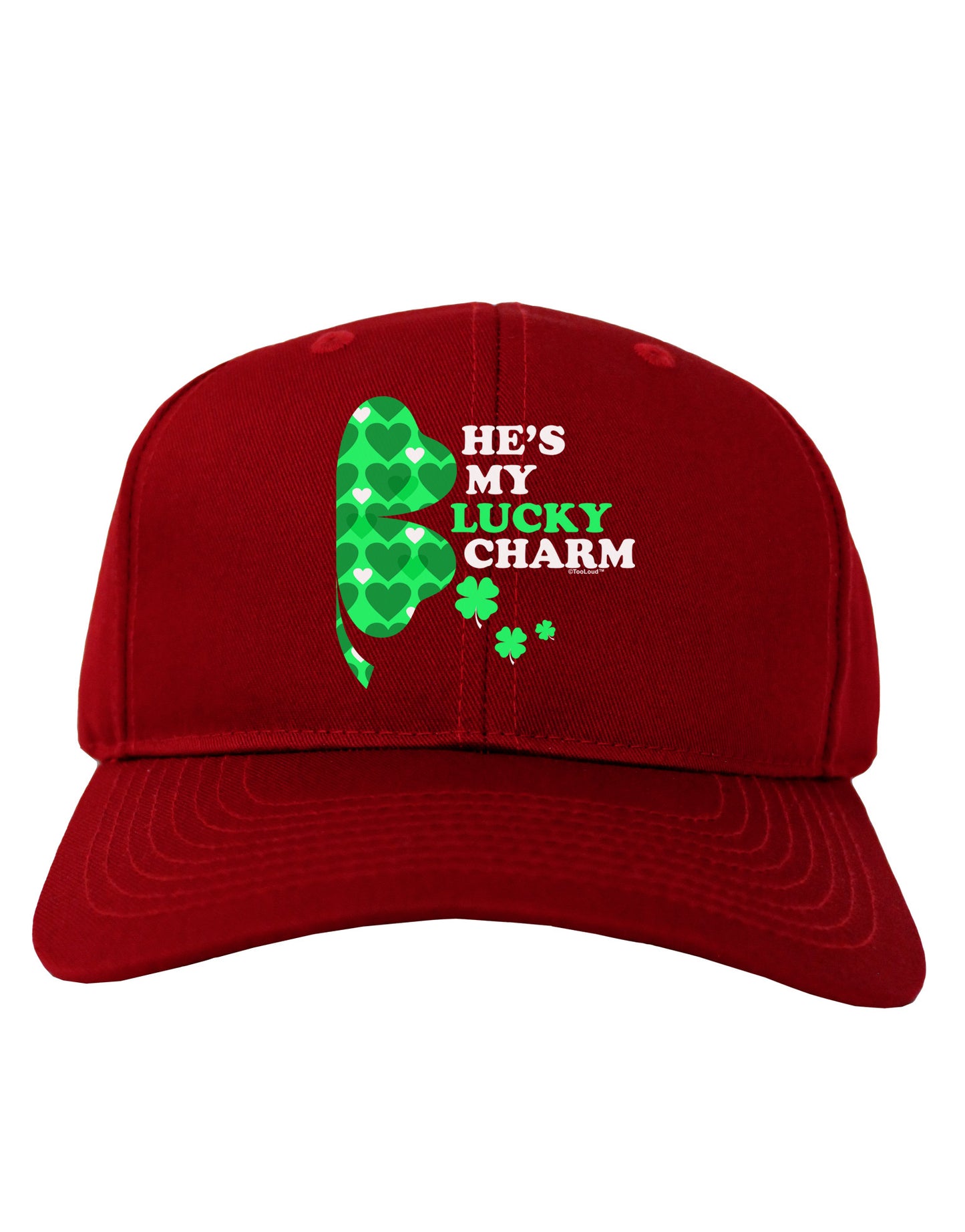 He's My Lucky Charm - Right Adult Dark Baseball Cap Hat-Baseball Cap-TooLoud-Red-One Size-Davson Sales