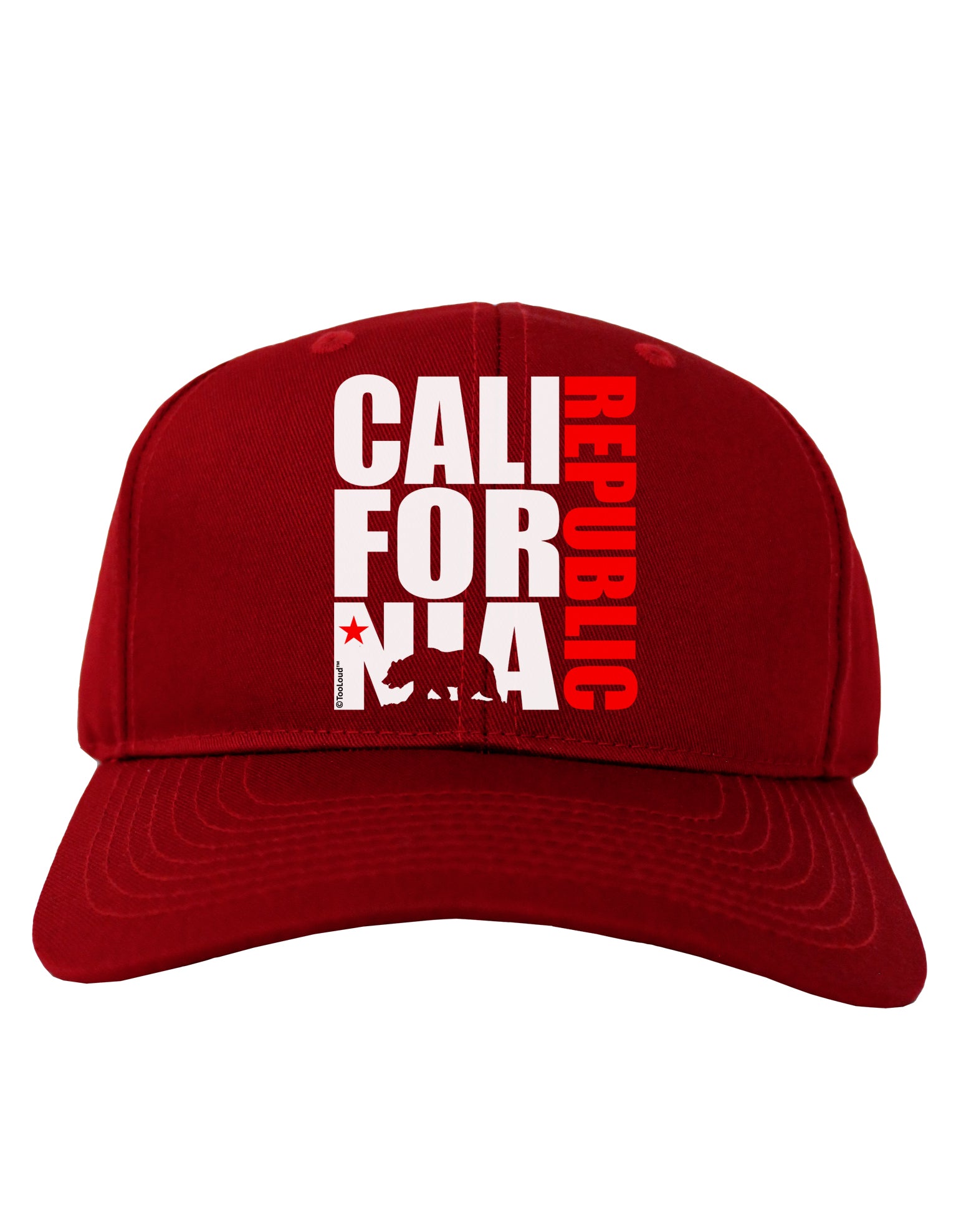 California Republic Design - California Red Star and Bear Adult Dark Baseball Cap Hat by TooLoud-Baseball Cap-TooLoud-Red-One Size-Davson Sales