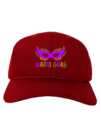 Mardi Gras - Purple Gold Green Mask Adult Dark Baseball Cap Hat by TooLoud-Baseball Cap-TooLoud-Red-One Size-Davson Sales