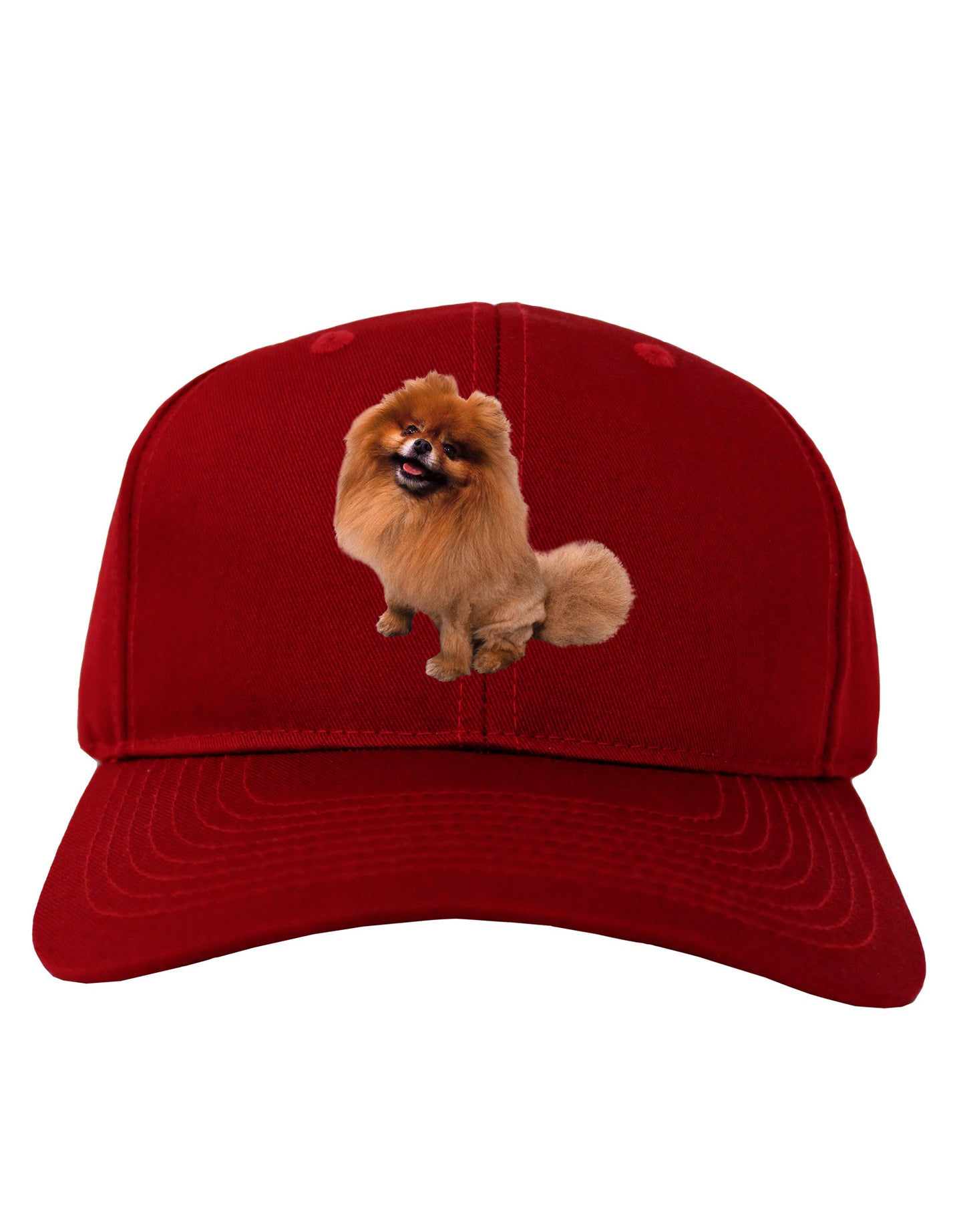 Pomeranian Sitting All Cute-Like Adult Dark Baseball Cap Hat-Baseball Cap-TooLoud-Red-One Size-Davson Sales