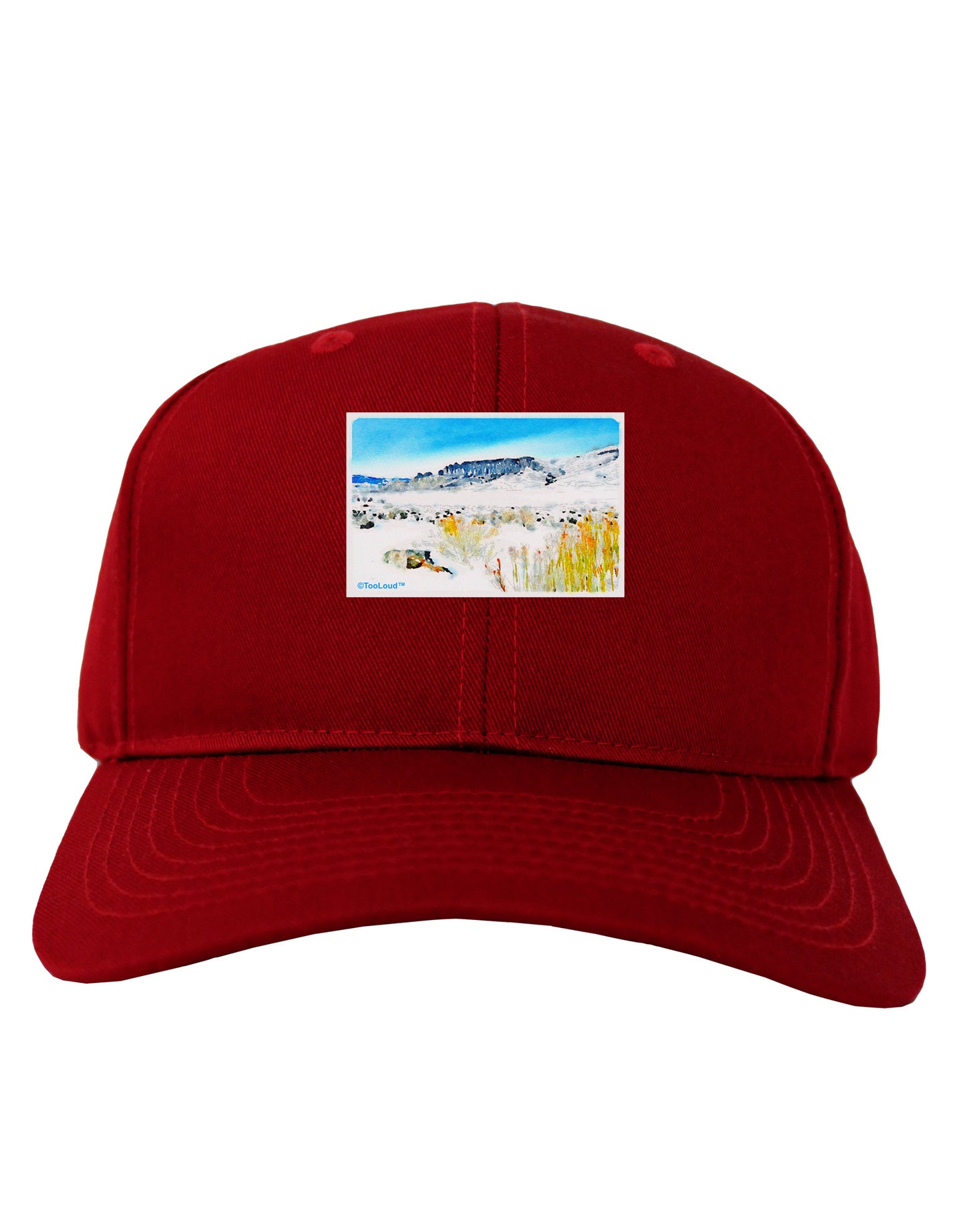 CO Snow Scene Watercolor Adult Dark Baseball Cap Hat-Baseball Cap-TooLoud-Red-One Size-Davson Sales