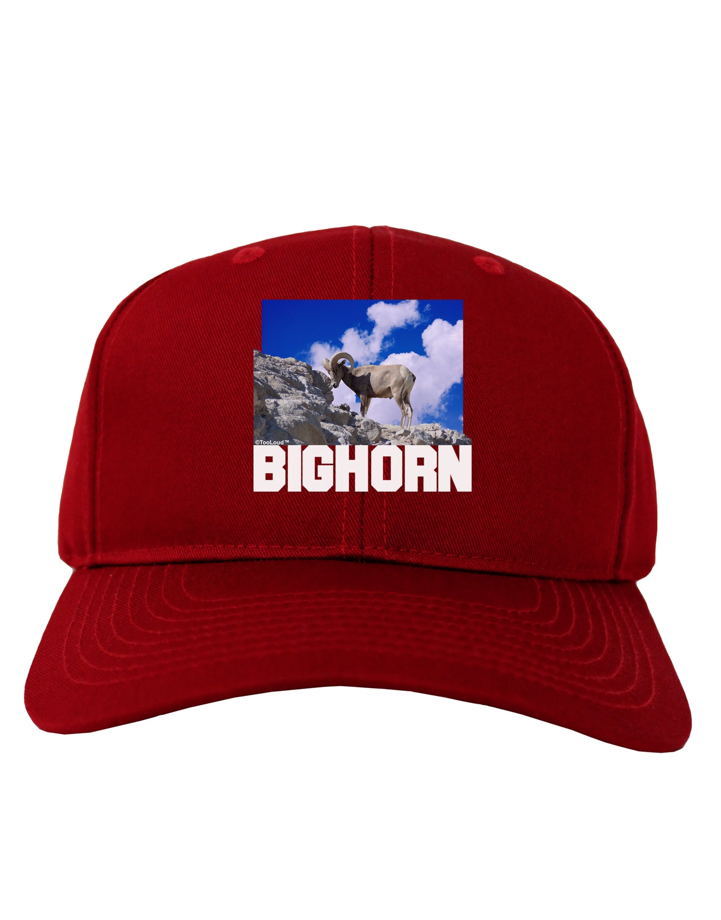 Bighorn Ram Text Adult Dark Baseball Cap Hat-Baseball Cap-TooLoud-Red-One Size-Davson Sales