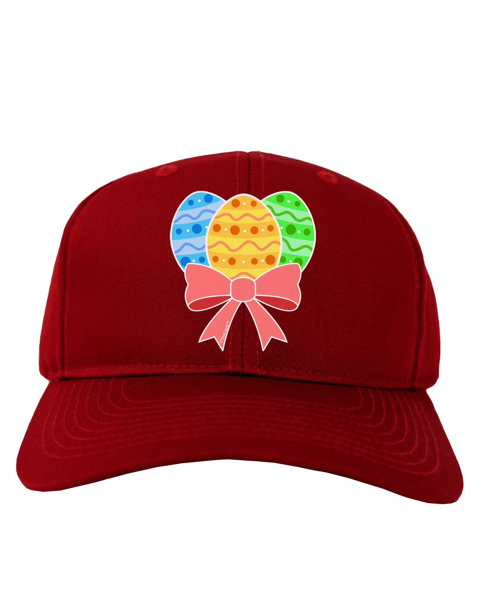 Easter Eggs With Bow Adult Dark Baseball Cap Hat by TooLoud-Baseball Cap-TooLoud-Red-One Size-Davson Sales
