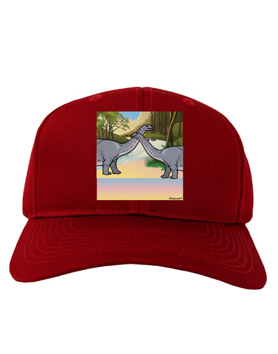 Diplodocus Longus - Without Name Adult Dark Baseball Cap Hat-Baseball Cap-TooLoud-Red-One Size-Davson Sales