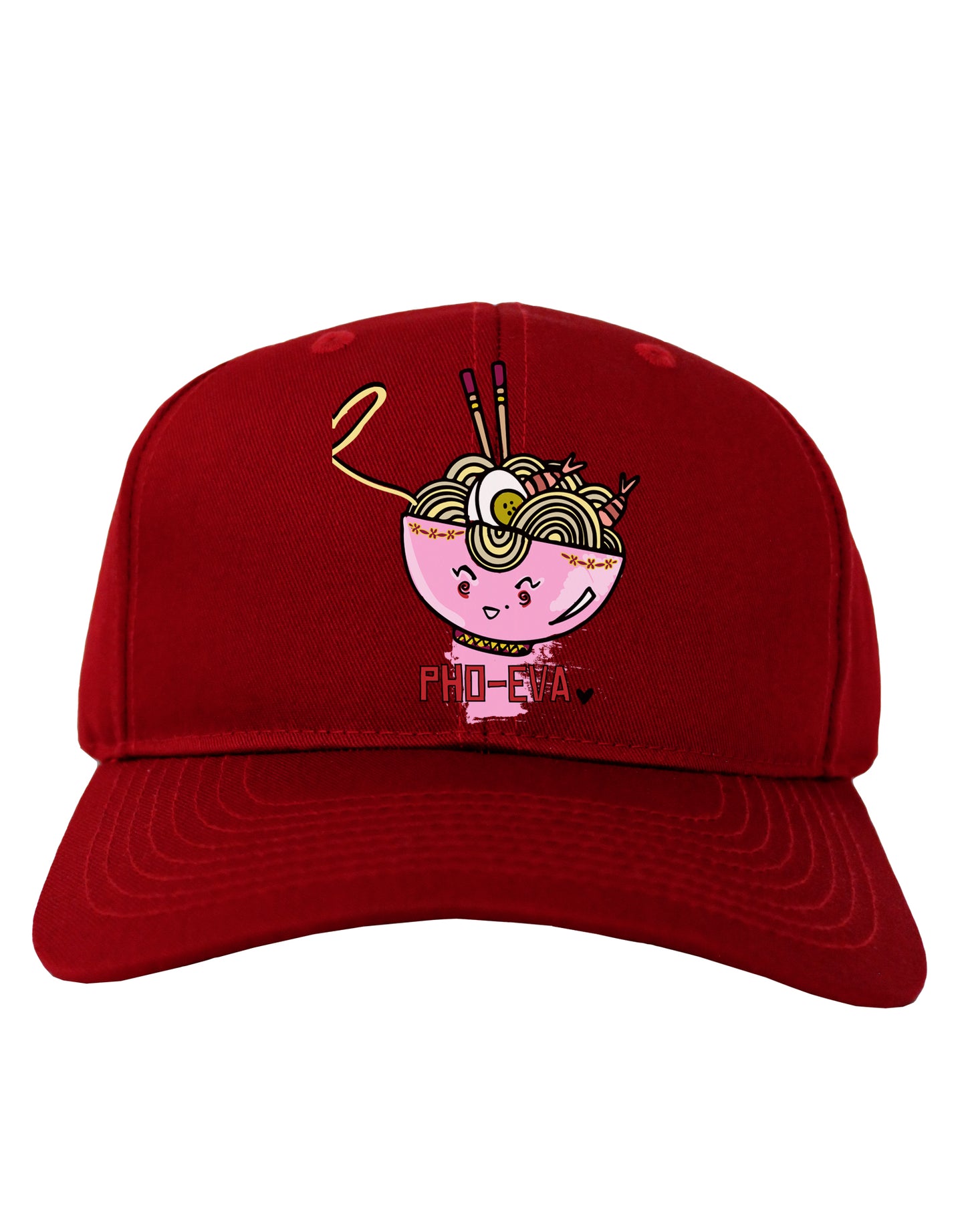 TooLoud Matching Pho Eva Pink Pho Bowl Adult Dark Baseball Cap Hat-Baseball Cap-TooLoud-Red-One-Size-Fits-Most-Davson Sales