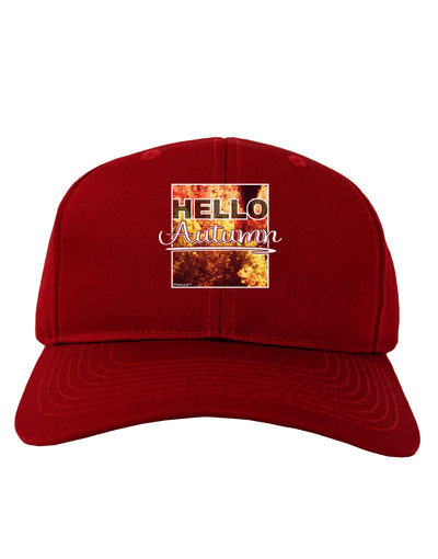 Hello Autumn Adult Dark Baseball Cap Hat-Baseball Cap-TooLoud-Red-One Size-Davson Sales