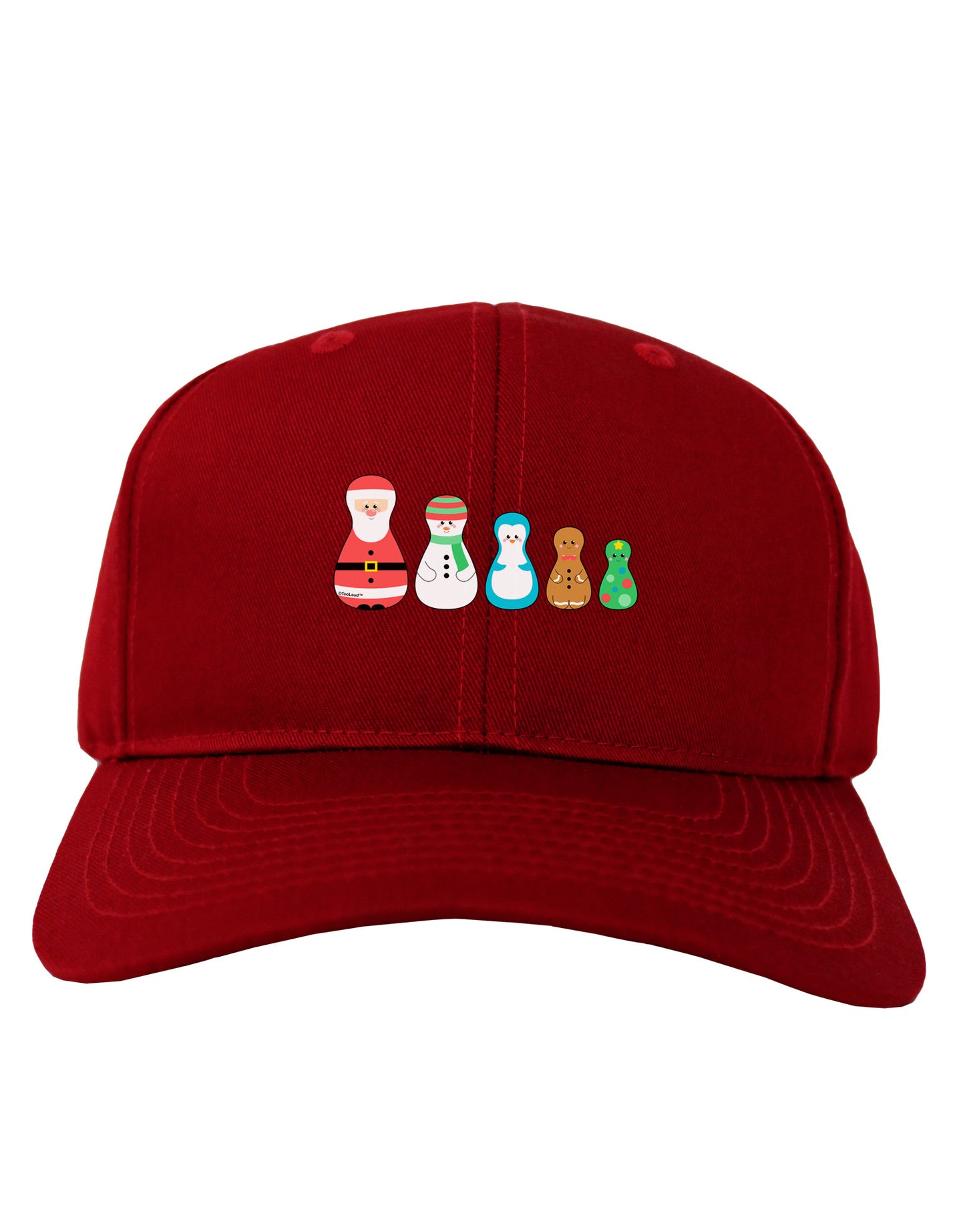 Cute Christmas Matryoshka Nesting Dolls Adult Dark Baseball Cap Hat-Baseball Cap-TooLoud-Red-One Size-Davson Sales