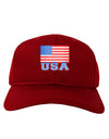 USA Flag Adult Dark Baseball Cap Hat by TooLoud-Baseball Cap-TooLoud-Red-One Size-Davson Sales