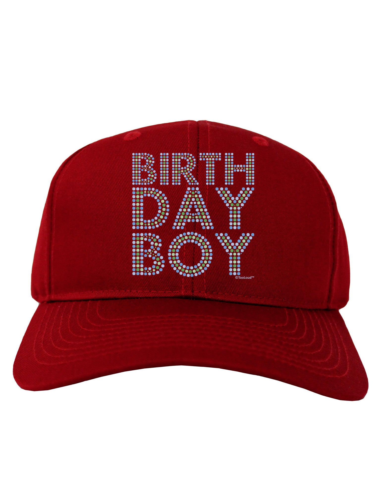 Birthday Boy - Blue and Green Dots Adult Dark Baseball Cap Hat by TooLoud-Baseball Cap-TooLoud-Red-One Size-Davson Sales