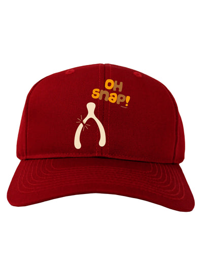 Oh Snap Wishbone - Thanksgiving Adult Dark Baseball Cap Hat-Baseball Cap-TooLoud-Red-One Size-Davson Sales