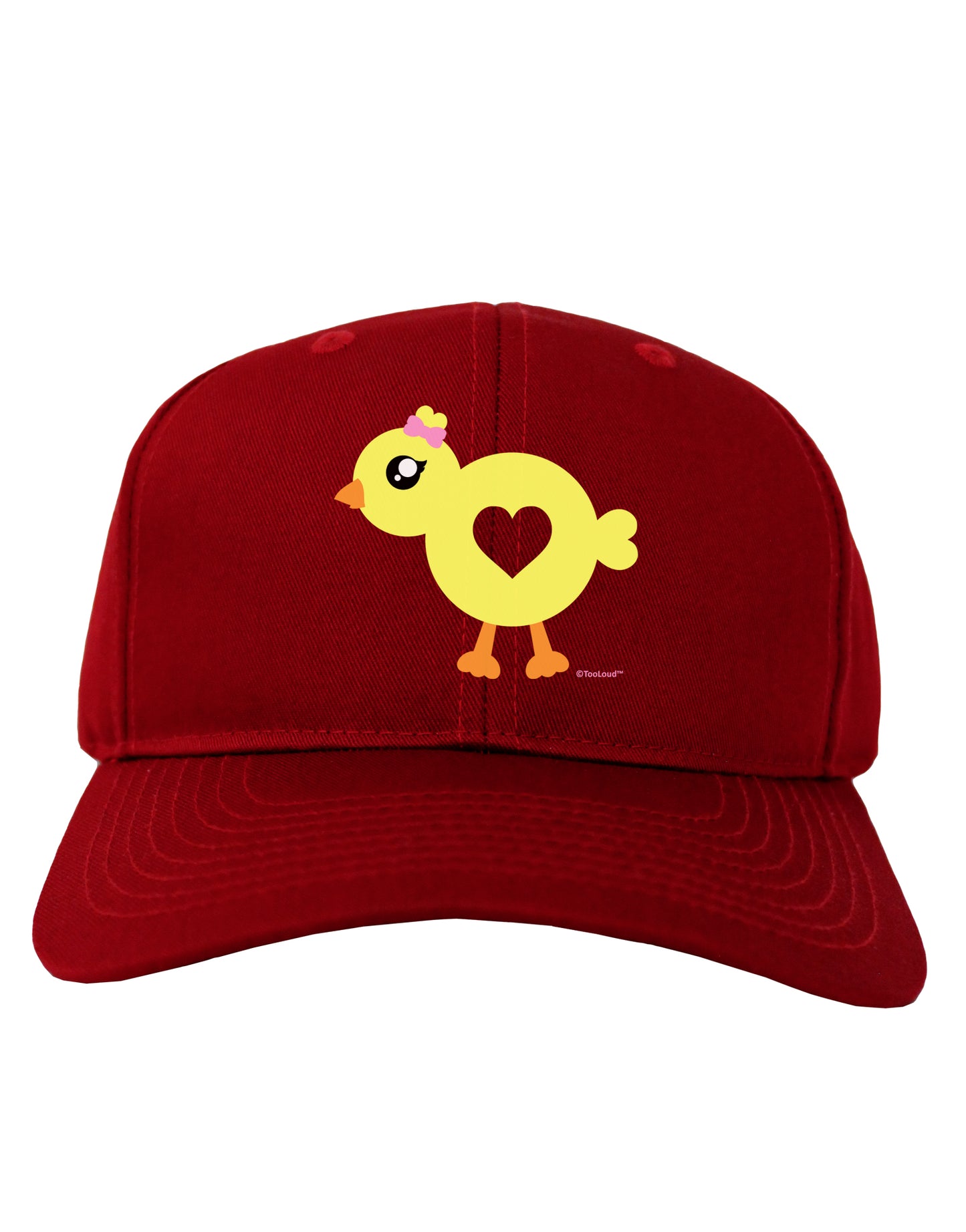 Cute Chick with Bow Adult Dark Baseball Cap Hat by TooLoud-Baseball Cap-TooLoud-Red-One Size-Davson Sales