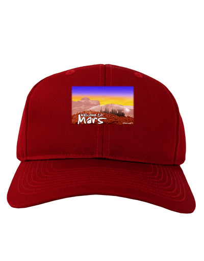 Welcome to Mars Adult Dark Baseball Cap Hat-Baseball Cap-TooLoud-Red-One Size-Davson Sales