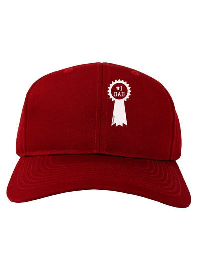 Number One Dad Award Ribbon Adult Dark Baseball Cap Hat-Baseball Cap-TooLoud-Red-One Size-Davson Sales