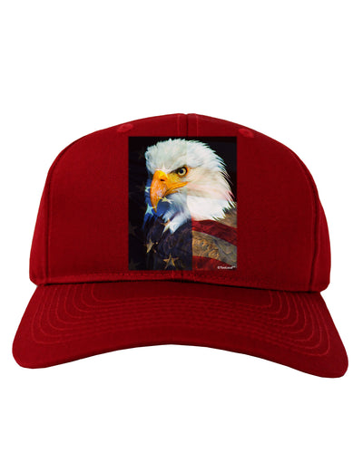 Patriotic Bald Eagle - American Flag Adult Dark Baseball Cap Hat by TooLoud-Baseball Cap-TooLoud-Red-One Size-Davson Sales