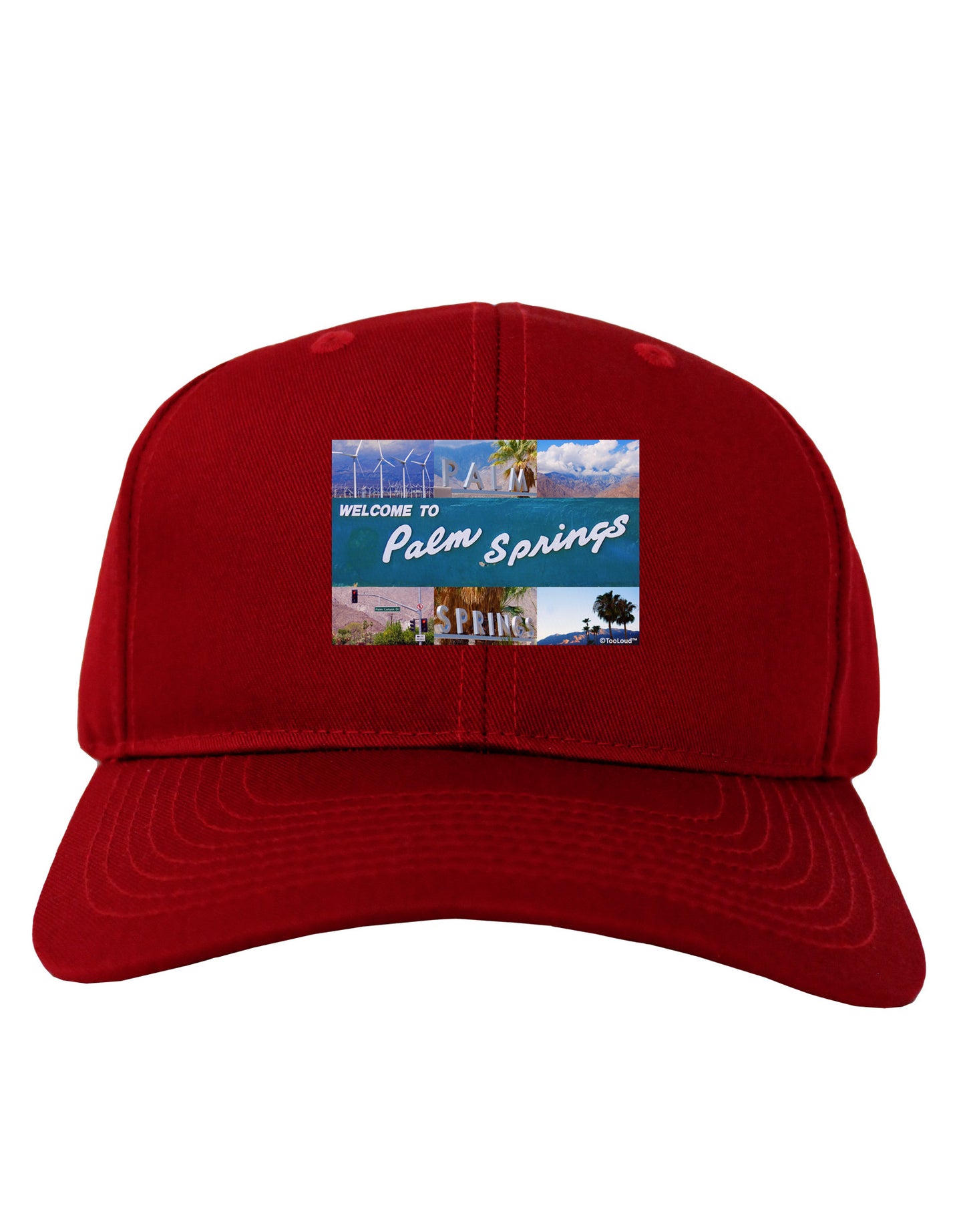 Welcome to Palm Springs Collage Adult Dark Baseball Cap Hat-Baseball Cap-TooLoud-Red-One Size-Davson Sales