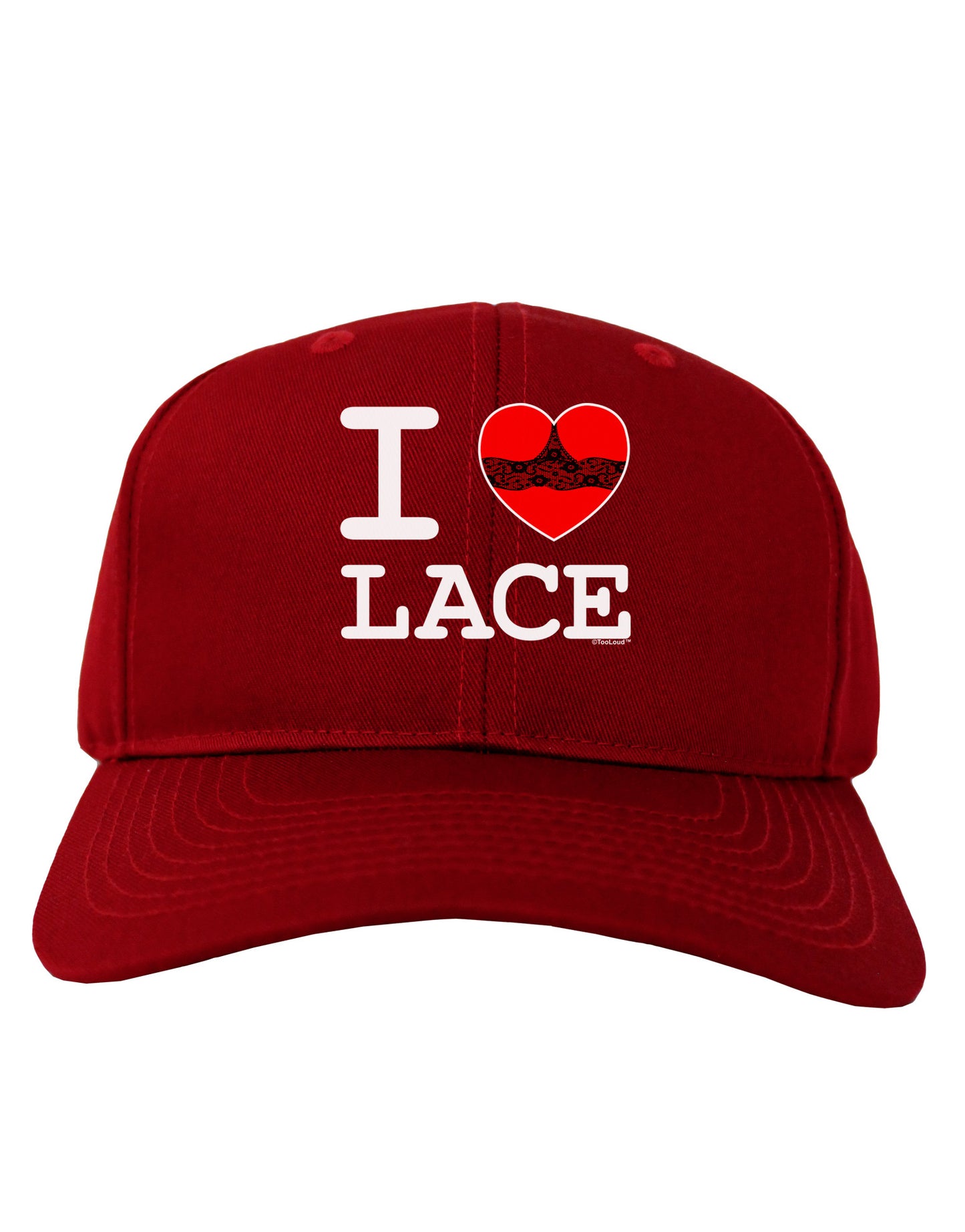 I Love Heart Lace Adult Dark Baseball Cap Hat-Baseball Cap-TooLoud-Red-One Size-Davson Sales