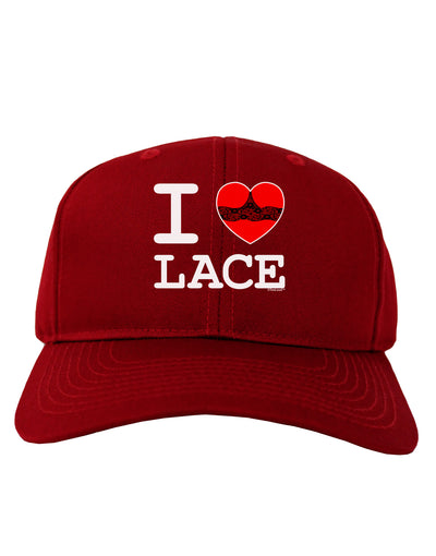 I Love Heart Lace Adult Dark Baseball Cap Hat-Baseball Cap-TooLoud-Red-One Size-Davson Sales