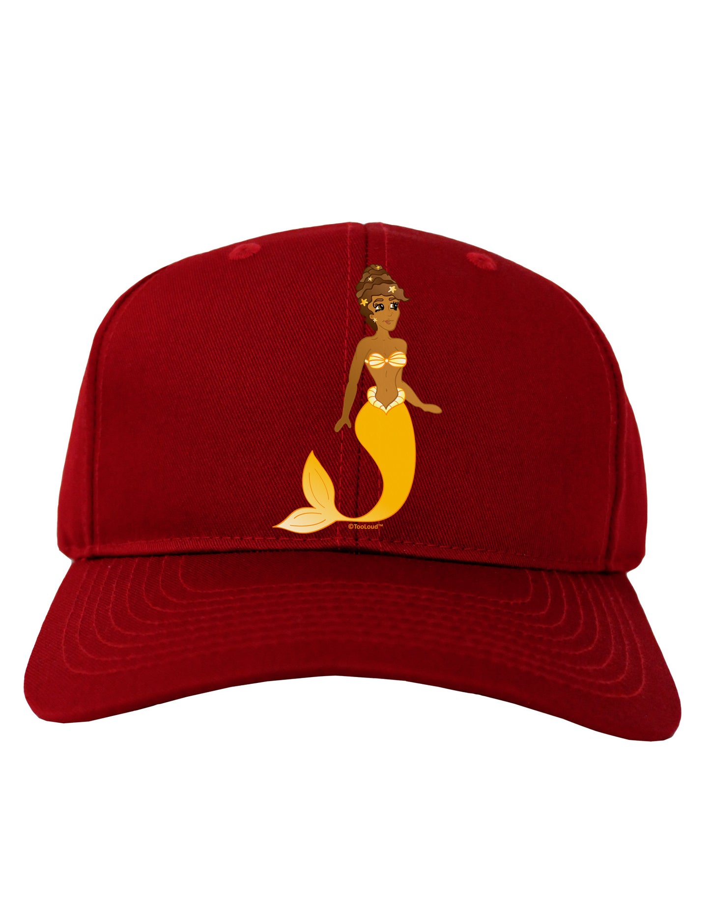 Mermaid Design - Yellow Adult Dark Baseball Cap Hat-Baseball Cap-TooLoud-Red-One Size-Davson Sales