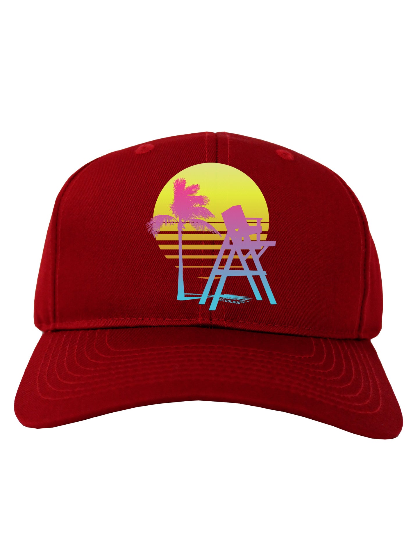 LA Beach Silhouette Letters Adult Dark Baseball Cap Hat-Baseball Cap-TooLoud-Red-One Size-Davson Sales