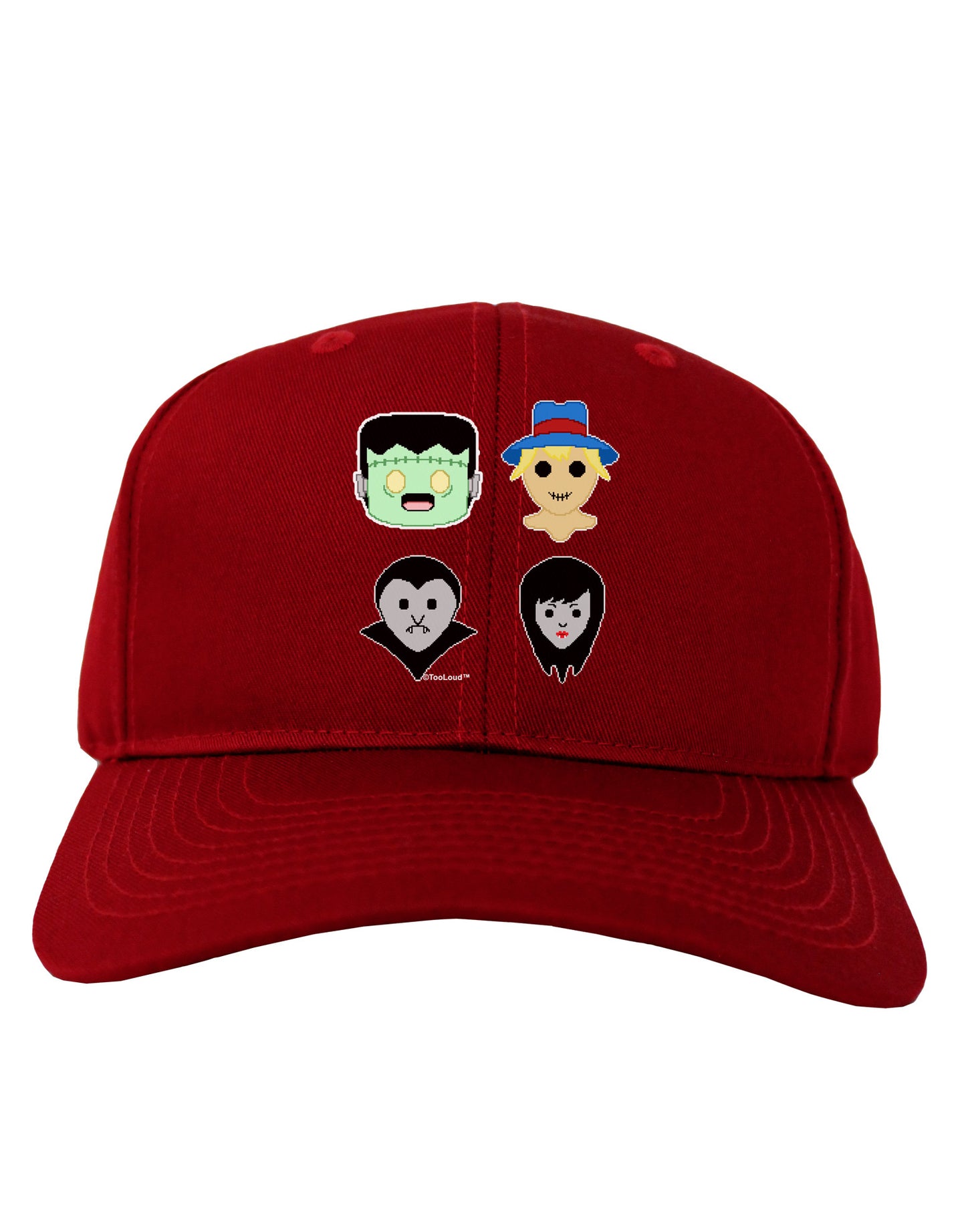 Cute Pixel Monsters Adult Dark Baseball Cap Hat-Baseball Cap-TooLoud-Red-One Size-Davson Sales