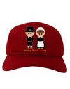 Cute Pilgrim Couple Happy Thanksgiving Adult Dark Baseball Cap Hat-Baseball Cap-TooLoud-Red-One Size-Davson Sales